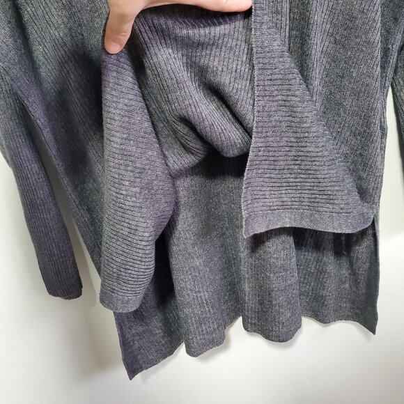 EILEEN FISHER Organic Linen Delave Crew Neck Tunic Top LS Boxy Grey Women's XL - Picture 7 of 12